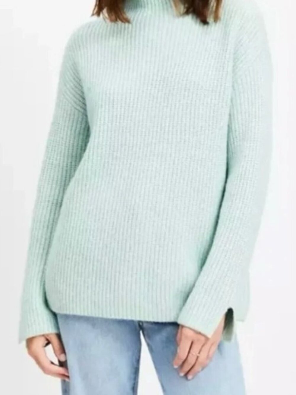 Loft Ribbed Mock Neck Sweater